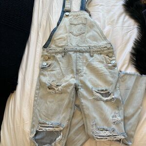 One Teaspoon Light Blue Denim Overalls